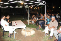 بالصور: خيمة الهدى تعقد لقاءها الدعوي الثاني في ساحة سوق يافا القديم